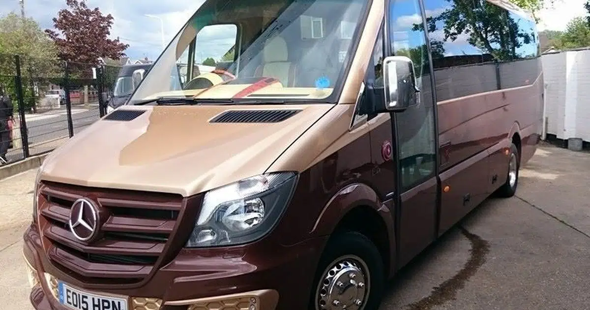 A 15 seater Mercedes Sprinter minibus in Colchester