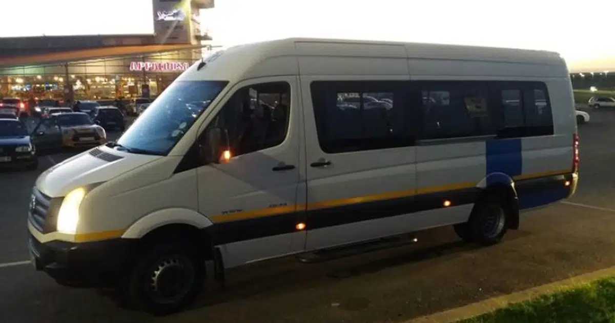 A 15 seater Volkswagen Sprinter Minibus waiting for passengers in Johannesburg