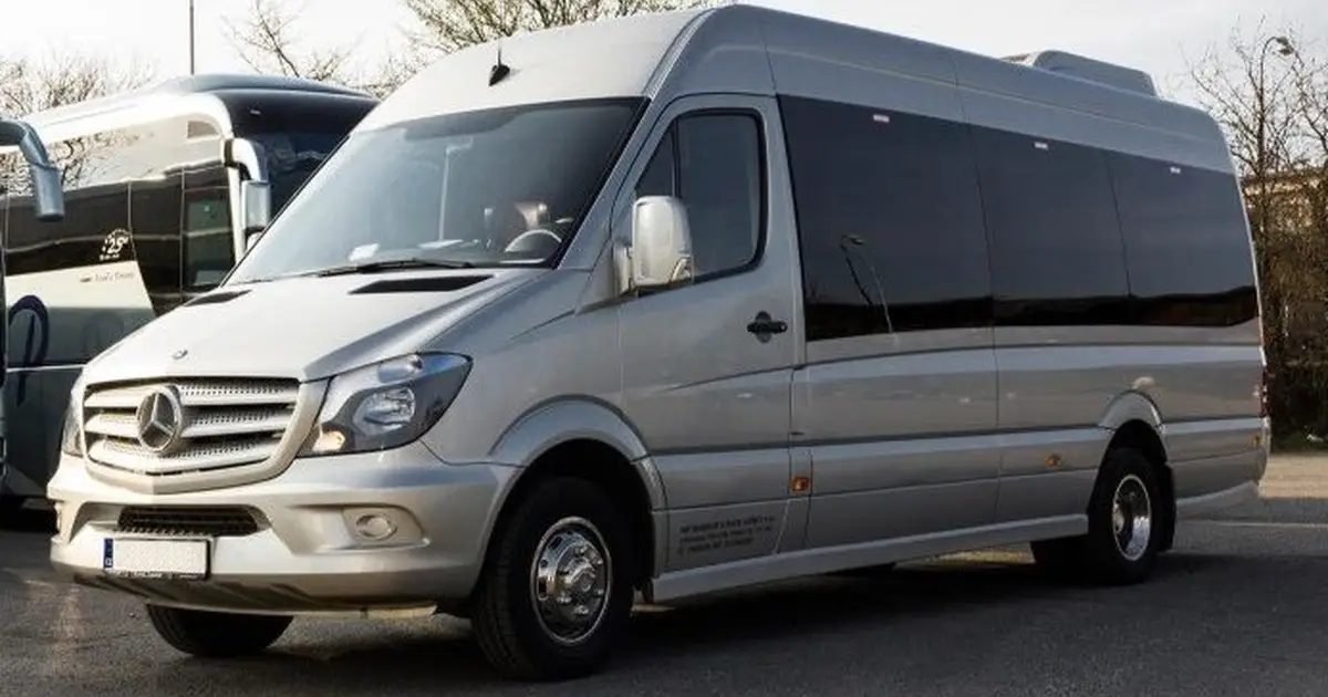 A 16 seater minibus Mercedes Sprinter parked in Hoofddorp
