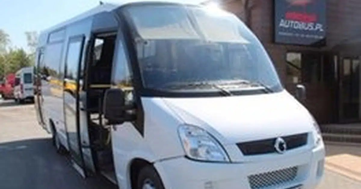 A 24 seater minibus Sprinter parked in Grimsby