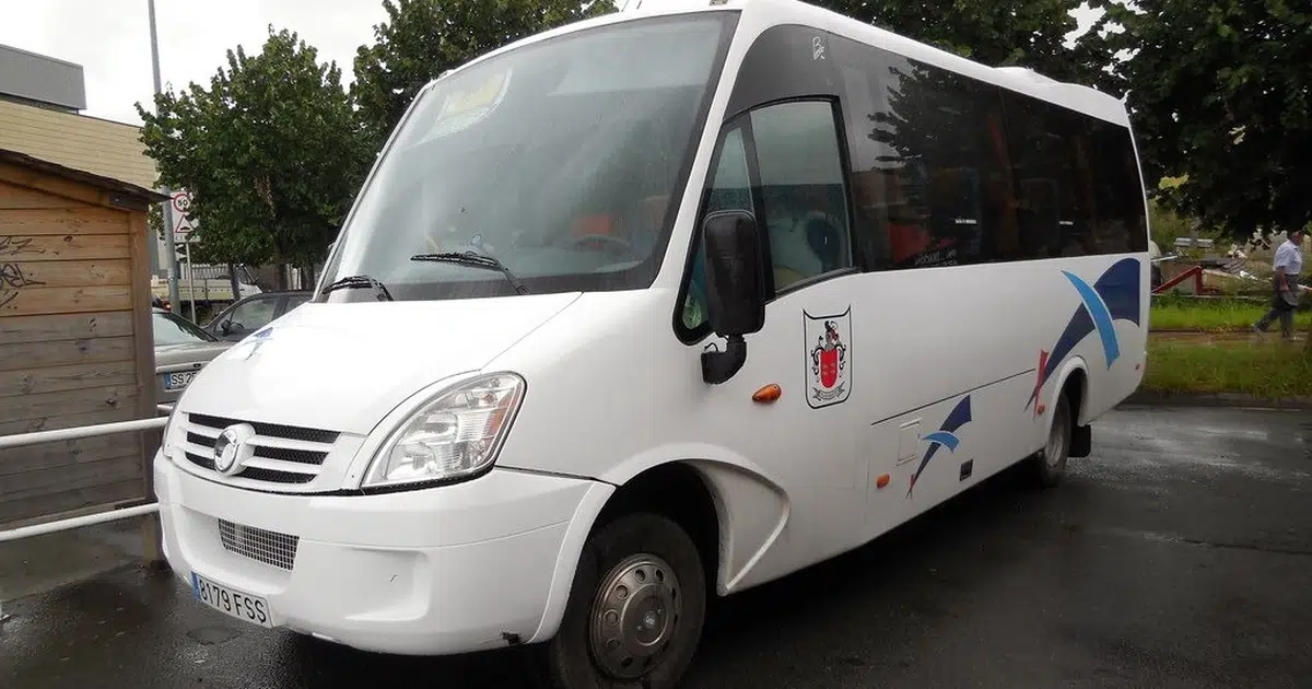 A 12 seater minibus Sprinter parked in Pamplona