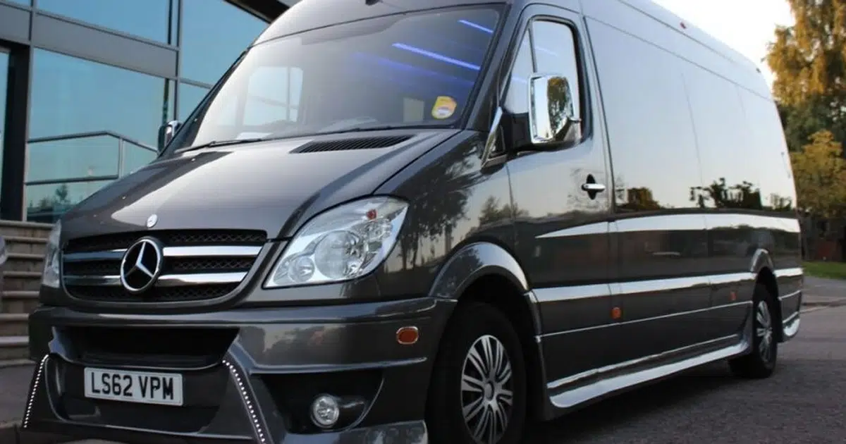 A 16 seater minibus Mercedes Sprinter in Leeds