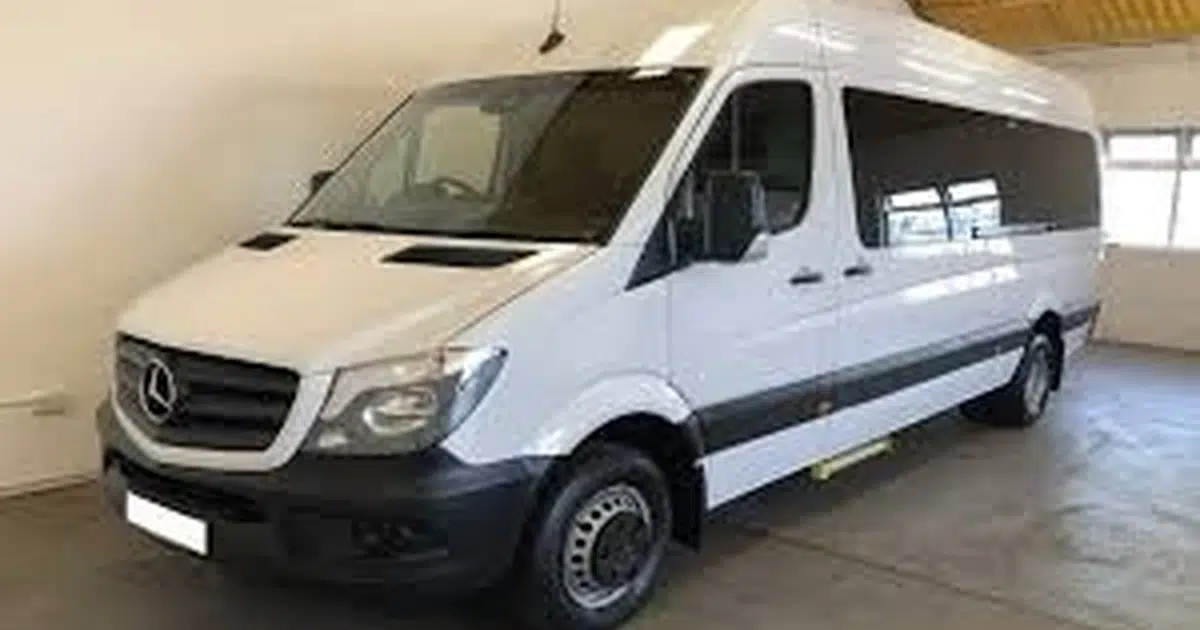 A 22 seater Mercedes Sprinter midibus in St. Albans