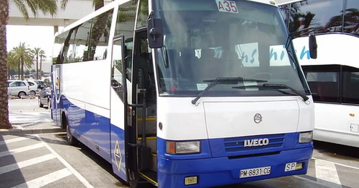 A 16-seater Iveco minibus on the street in Palma de Mallorca