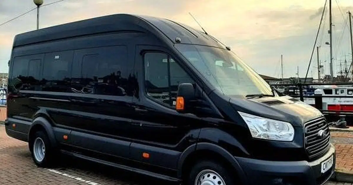 A 15 seater Ford Transit Sprinter minibus in Redcar