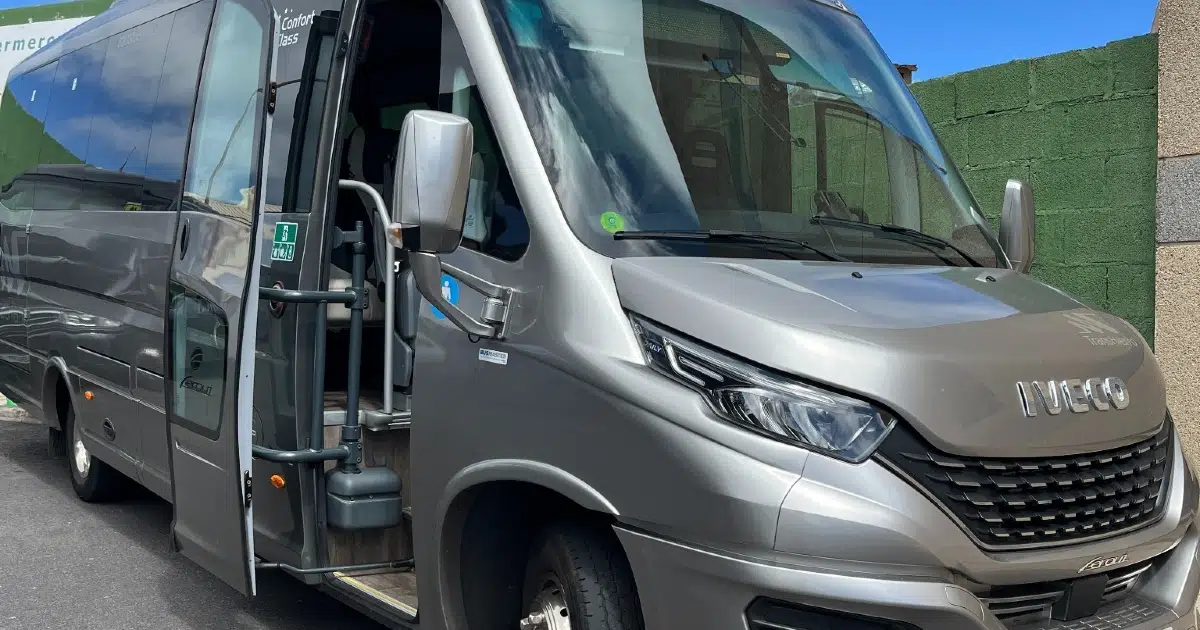 A 13 seater minibus Iveco Sprinter parked in Valverde