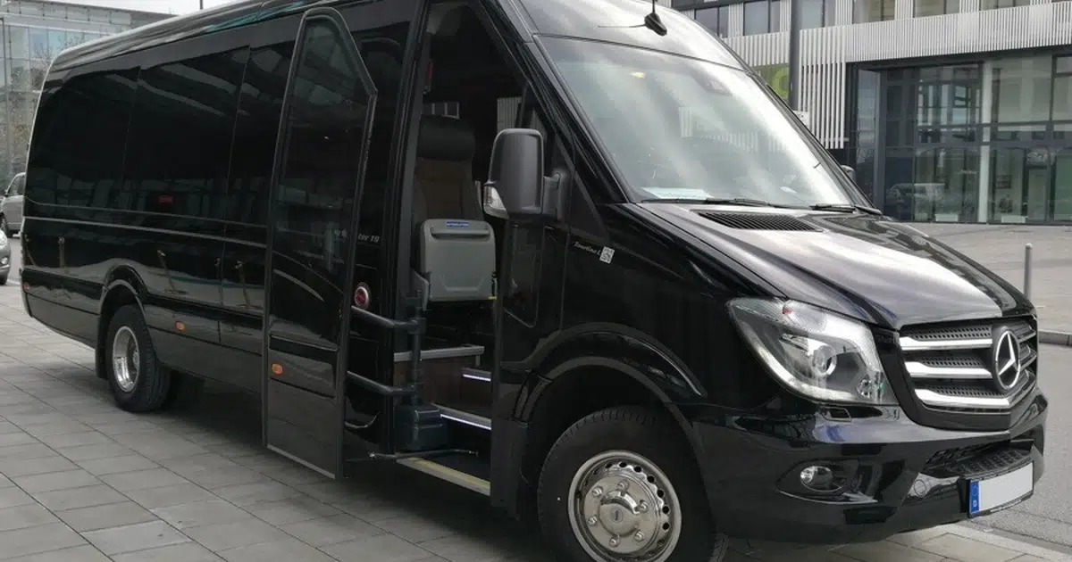 A 16 seater minibus Mercedes Sprinter in Assen