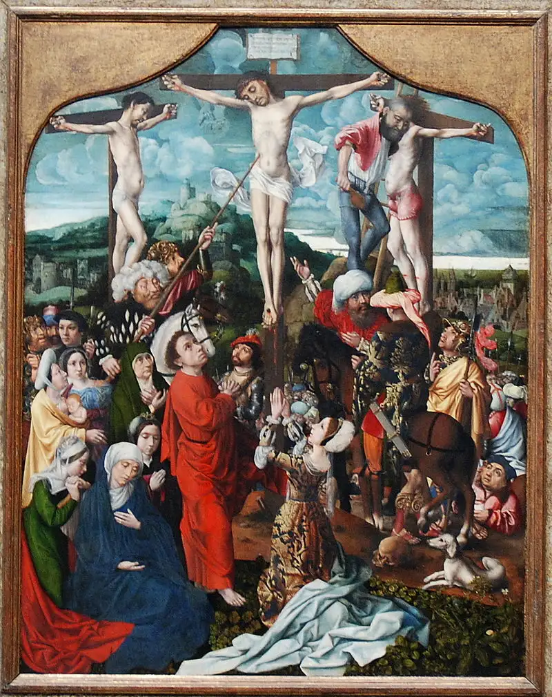 De Calvarieberg met de verdwenen Sint-Donaaskerk