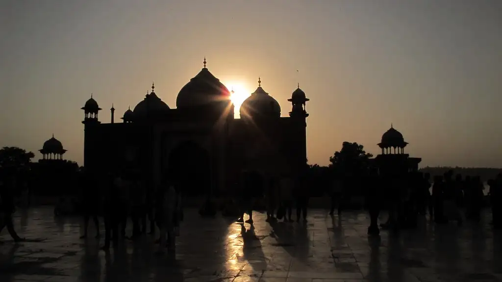 Taj Mahal at the sunset in New Delhi