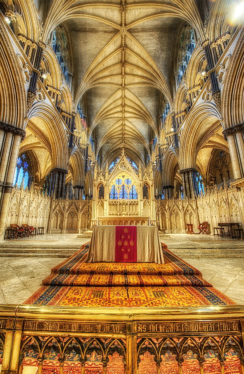 The altar at Lincoln Cathedral UK