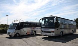 Mercedes minibus 25-seater and large 50 seater motor coach