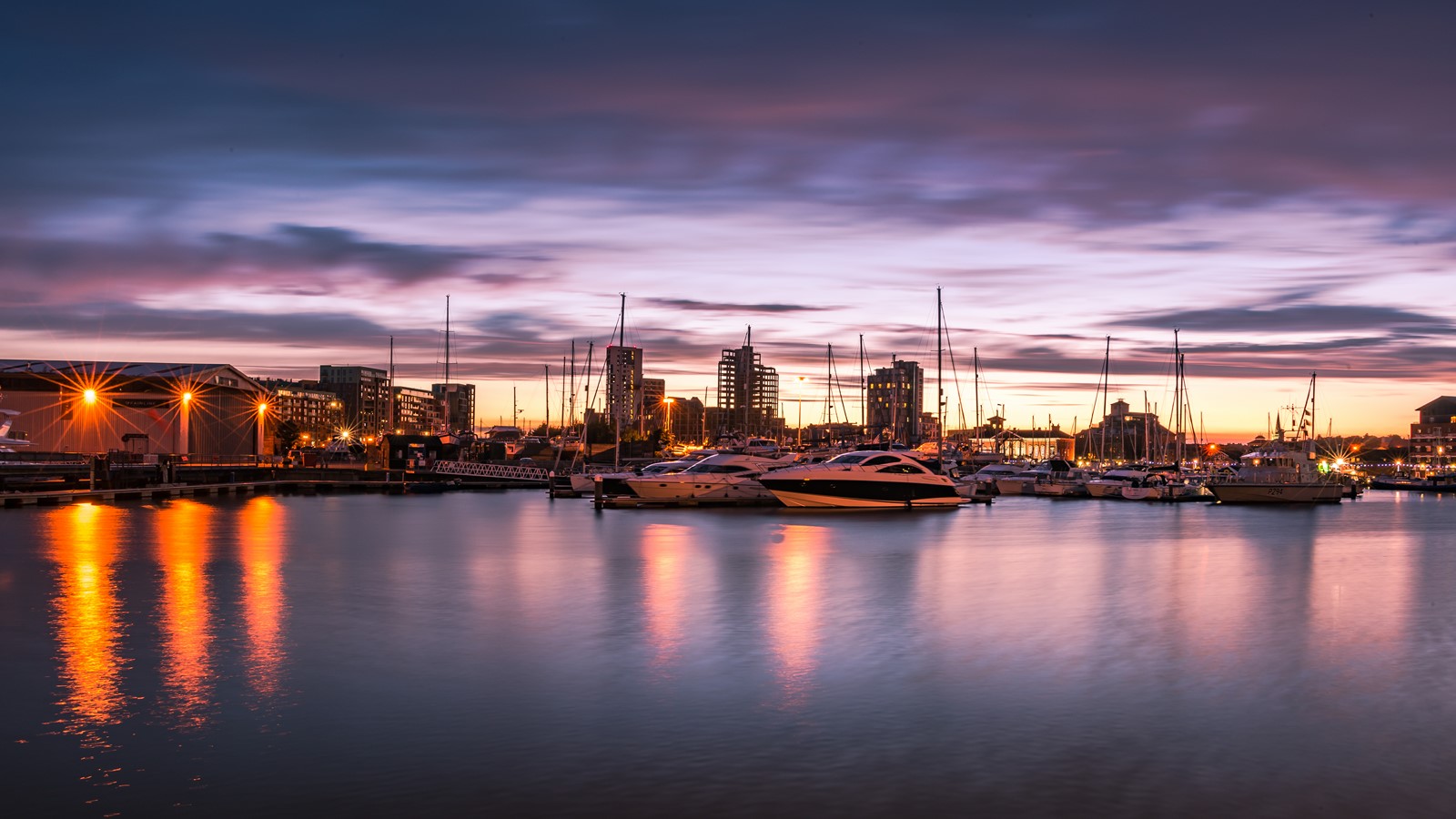 Ipswich Waterfront at night