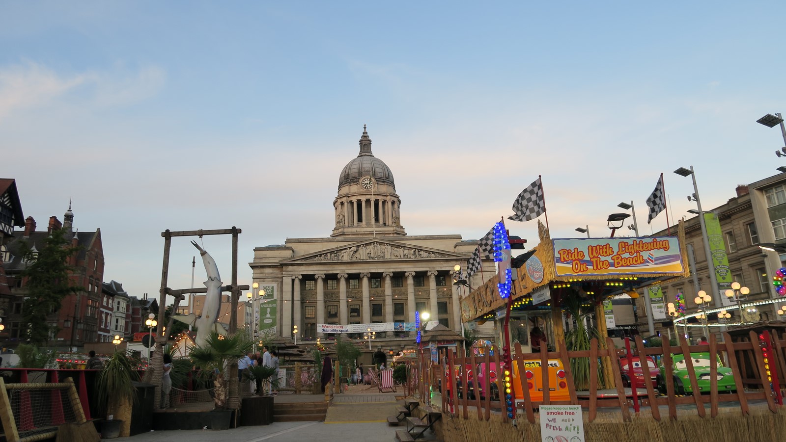 Mini beach at nottingham old market square