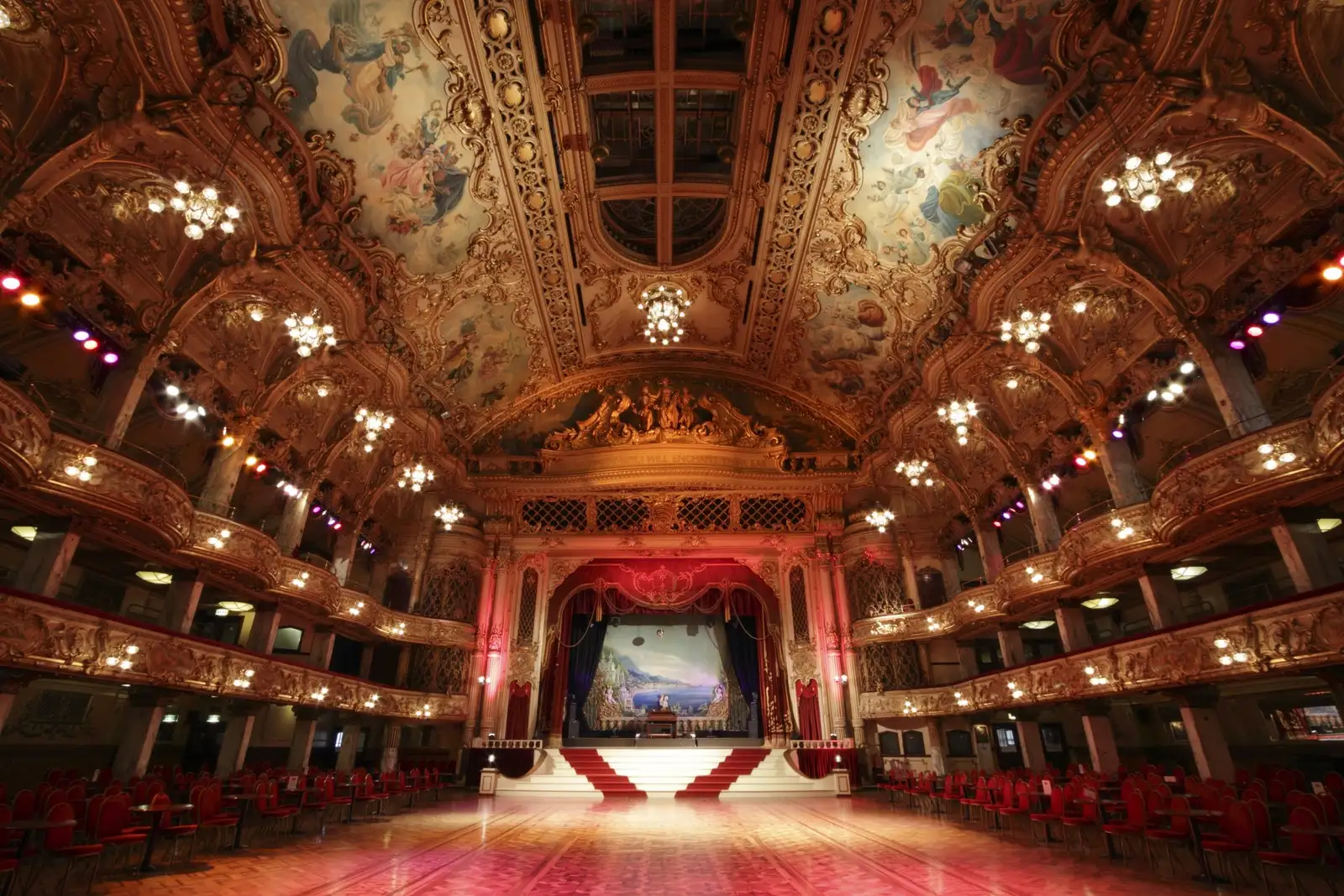 View of the whole of the dance floor in the Tower Ballroom