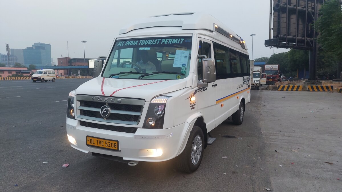 Hire a 11 seater Minibus (Force Motors Tempo Traveller 2024) from Japji Travel in New Dehli