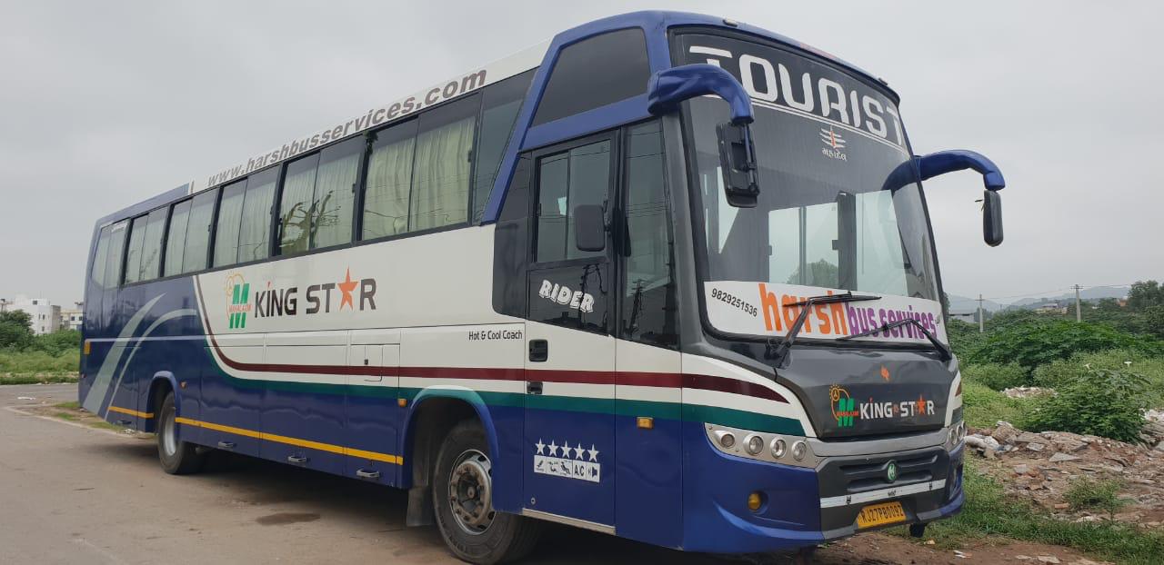 Hire a 49 seater Luxury VIP Coach (TATA LPO 1618 TC / 62 2019) from Harsh Bus Services in Udaipur 