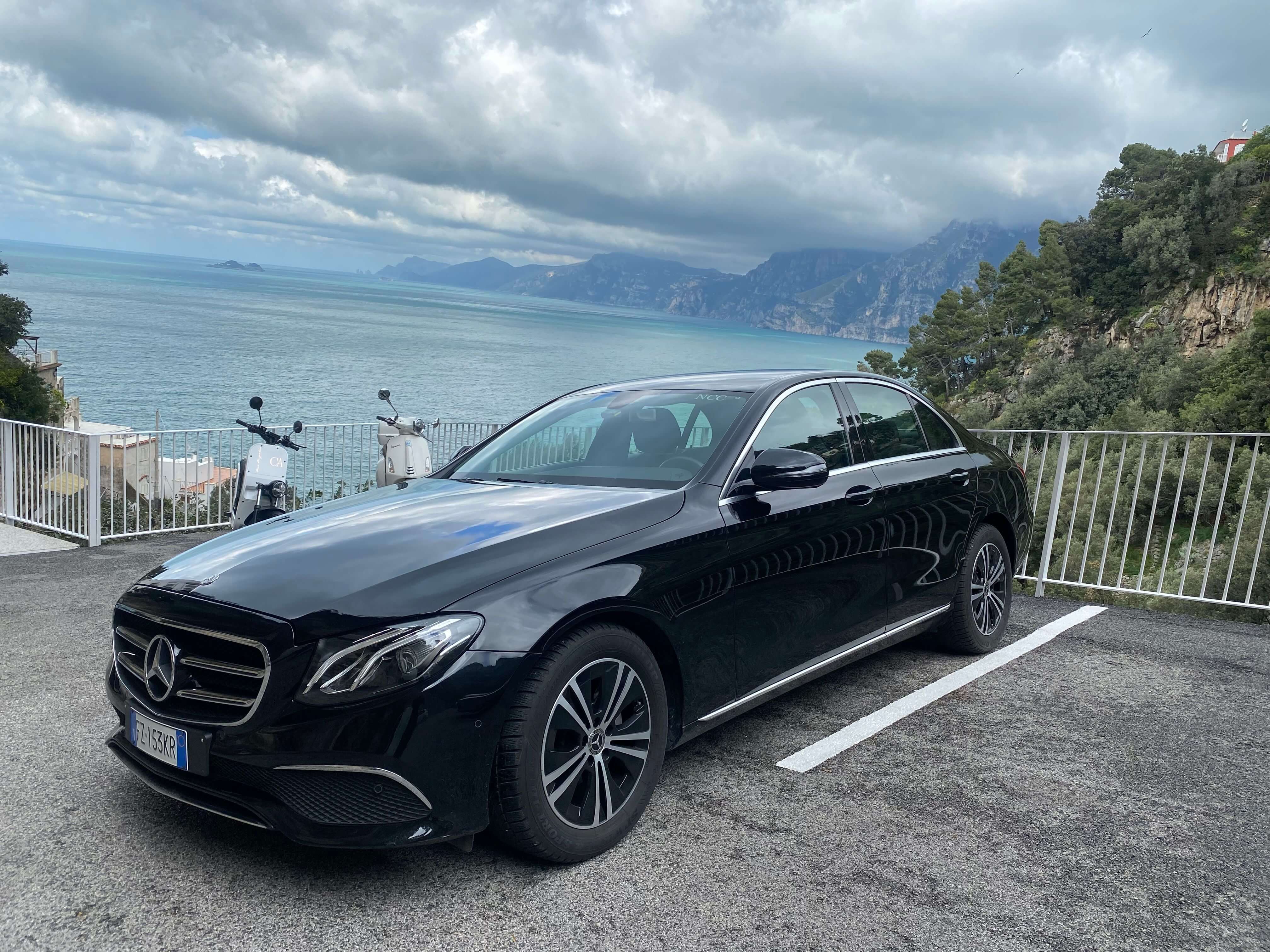 Hire a 4 seater Car with driver (MERCEDES e-class 2019) from AUTOSERVIZI SARNO in napoli 